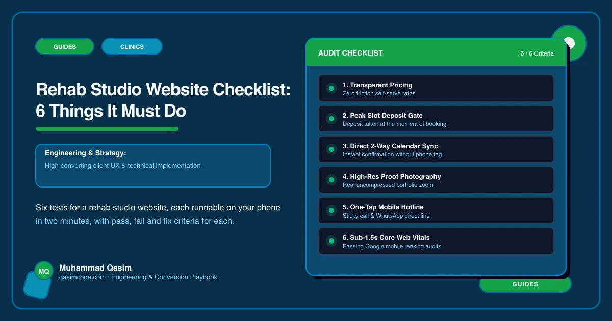 Rehab Studio Website Checklist: 6 Things It Must Do