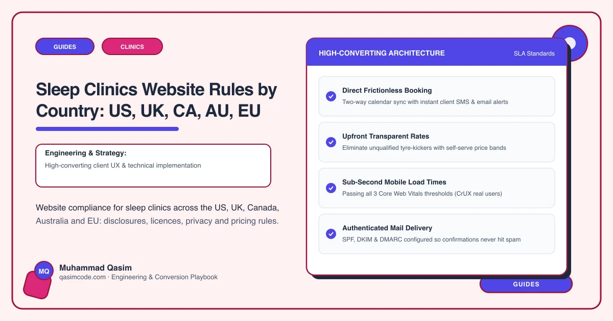 Sleep Clinics Website Rules by Country: US, UK, CA, AU, EU