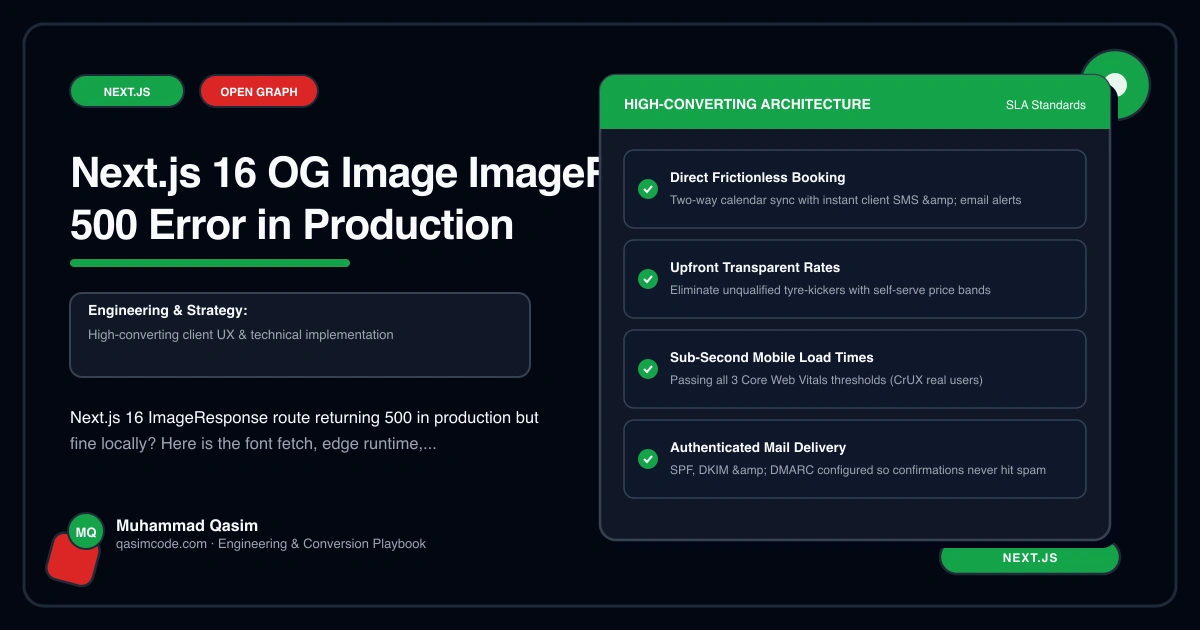 Next.js 16 OG Image ImageResponse 500 Error in Production