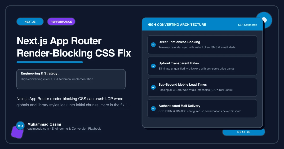 Next.js App Router Render-Blocking CSS Fix