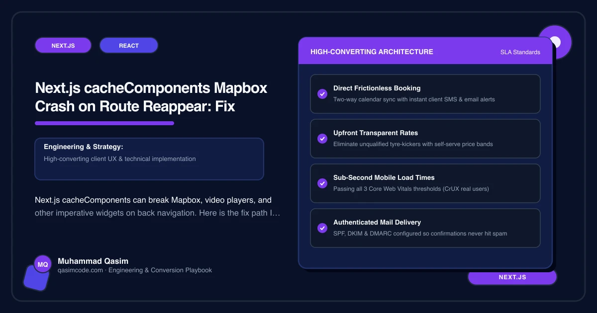 Next.js cacheComponents Mapbox Crash on Route Reappear: Fix