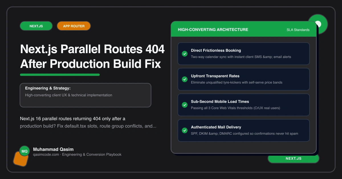 Next.js Parallel Routes 404 After Production Build Fix