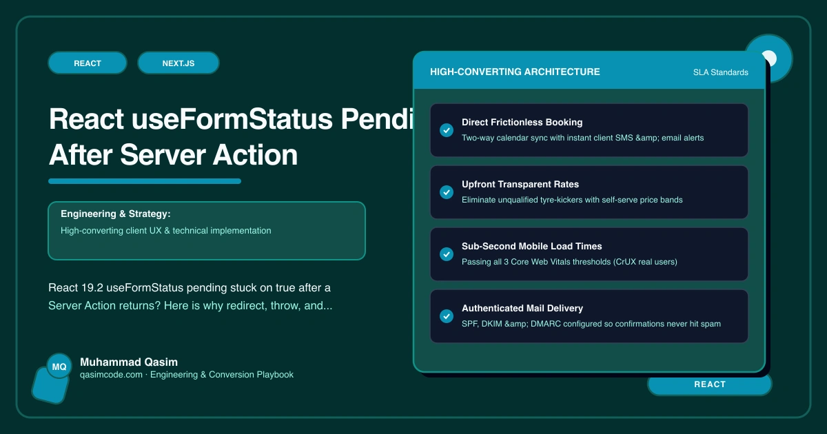 React useFormStatus Pending Stuck After Server Action