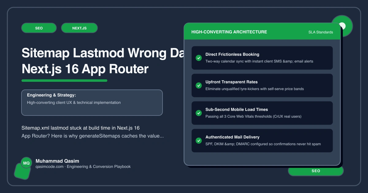 Sitemap Lastmod Wrong Date in Next.js 16 App Router