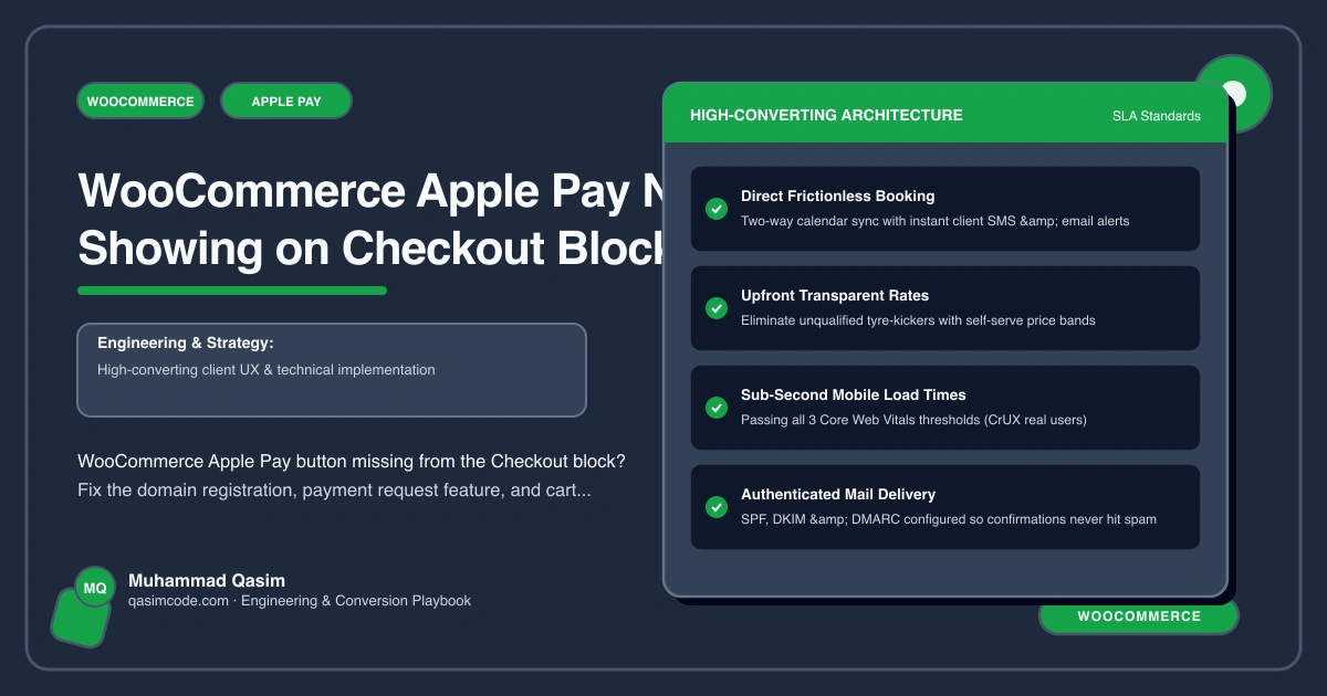 WooCommerce Apple Pay Not Showing on Checkout Block