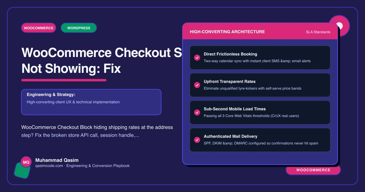 WooCommerce Checkout Shipping Rates Not Showing: Fix
