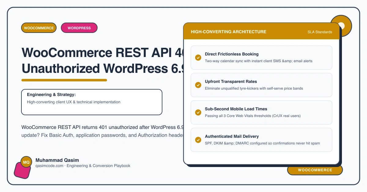 WooCommerce REST API 401 Unauthorized WordPress 6.9 Fix